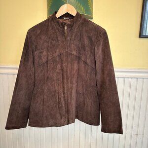 Modern Essentials Petite Brown Vintage 90s Genuine Leather Jacket PM